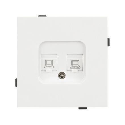 Механизм компьютерной розетки двойной SCT-TENDO-MPC2-SFPL-WH (RJ-45, CAT6) (Arlight, -)