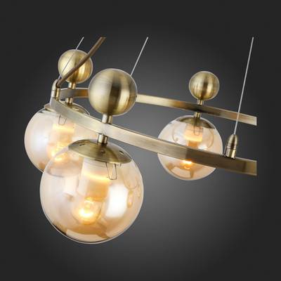 SLE106303-05 Люстра подвесная Бронзовый/Прозрачный, Янтарный E27 5*60W