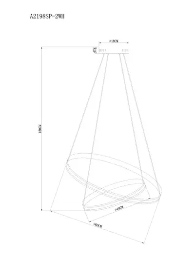 Подвесная люстра Arte Lamp MERIDIANA A2198SP-2WH, 1хLED
