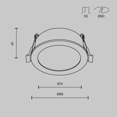 Встраиваемый светильник Orb GX53 12Вт DL130-GX53-B. TM Maytoni
