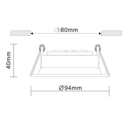 ST208.508.01 Св-к встр. Мат. белый GU10 1*50W D94xH40 220V Без ламп