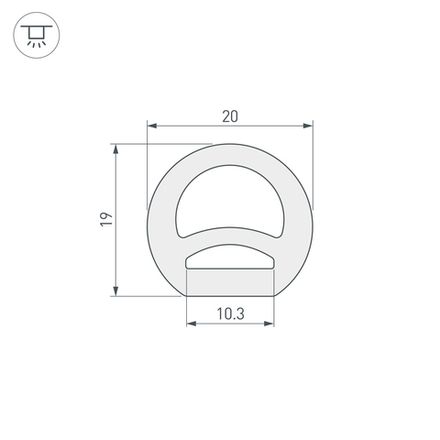 Силиконовый профиль WPH-FLEX-D20-TOP-S10-20m WHITE (Arlight, Силикон)