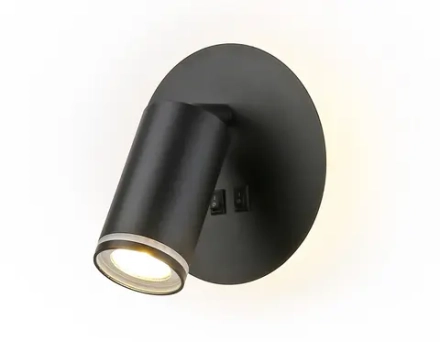 Светильник светодиодный настенный с выключателем FW2463 BK черный LED 4200K 7W D145*150