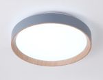 Потолочный светодиодный светильник с пультом FZ1320 GR/LWD серый/светлое дерево IP20 41W 3000-6400K D390*70 (ПДУ ИК)