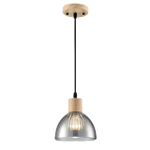 8053/1A SUSPENTIONI LN26 394 дерево/смоки металл/стекло Подвесной светильник E27 1*60W 220V NATANA