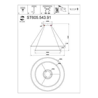 ST605.543.91 Светильник подвесной ST-Luce Белый/Белый LED 1*91W 4000K