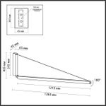 7023/52WL HIGHTECH ODL25 245 Настенный светильник поворотный на 180° вверх/вниз черный/акрил/металл IP20 LED 52W 3000K 220-240V DELTA