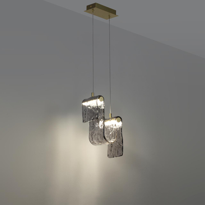 5106/11L L-VISION ODL26 549 брашинг/дымчатый металл/стекло Подвес LED x 11W 4000K FLOW
