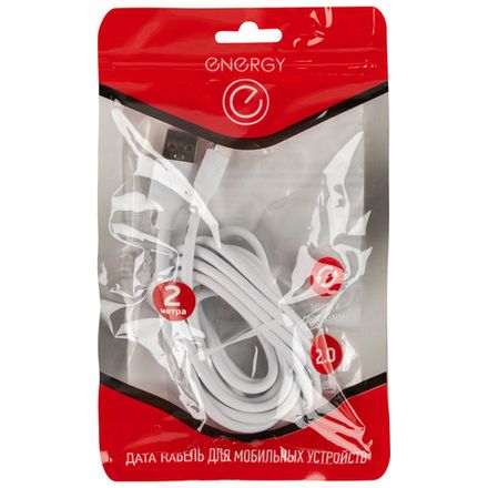 Кабель Energy ET-31-2 USB/Type-C, 2 метра, цвет - белый