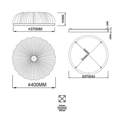 7719/48L PIKO LED SN 40 Светильник металл/стекло/прозрачный/золотой LED 48Вт 3000-6500K D400 IP20 пульт ДУ TESORO