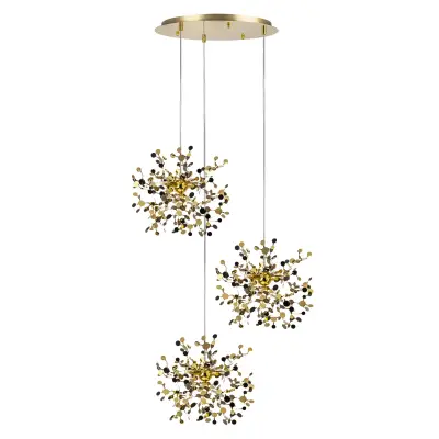 L3PR721132 Подвес тройной круглый EXTRA 3x3x5W(led) G9  (721132 - 3 + 572132 -1) ЗОЛОТО Lightstar