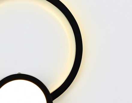 Настенный светодиодный светильник с акрилом FL414 BK черный LED 3000K 24W 340*210*50