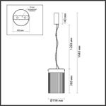 5047/15L L-VISION ODL24 303 черный/светл.янтарный/металл/стекло Подвес LED 15W 4000К 1676Лм PILLARI
