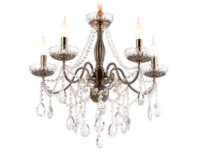 Подвесная люстра с хрусталем TR4949/5 SB/CL бронза/прозрачный E14/5 max 40W D620*585