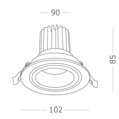 ST705.548.10 Св-к встр. Белый LED 1*10W 4000K 750Lm Ra&gt;90 38° IP20 D102xH85 170-240V