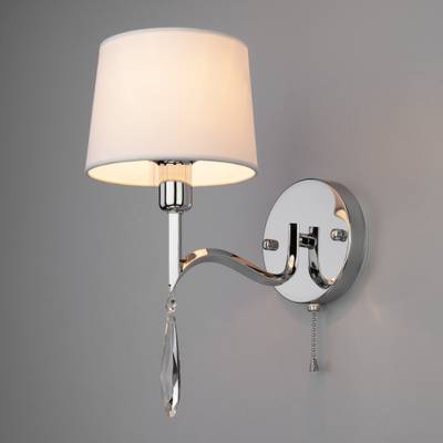 Настенное бра с абажуром 10127/1 хром/прозрачный хрусталь Strotskis (10093/1)