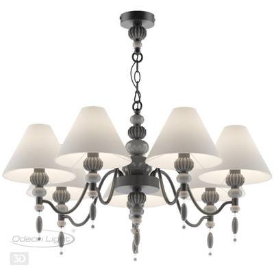 4896/7 MODERN ODL_EX23 161 черный матов./серый/молочный металл/керамика/ткань Люстра E14 7*40W SOCHI