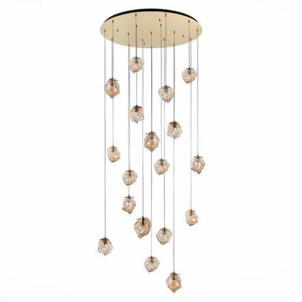 SL1175.303.18 Светильник подвесной ST-Luce латунь/янтарный E14 18*40W