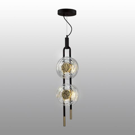 5407/23L MODERN ODL_EX24 101 черный/золотой/металл/стекло Подвес LED 23W 3000K 1940Лм MAGNET