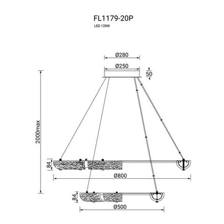 Люстра подвесная Rudeza Chrome FL1179-20P, LED