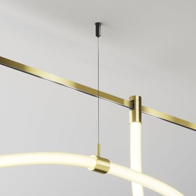 Потолочный коннектор с тросовым подвесом Tau в шинопровод Flarity латунь TRA154CSW-1BS. TM Maytoni