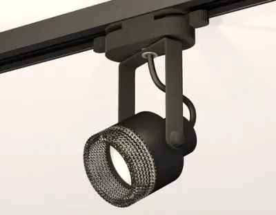 Комплект трекового однофазного светильникас композитным хрусталем XT6602061 PBK/BK черный полированный/тонированный MR16 GU10 (C6602, N6151)