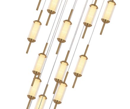 07525-15A,36 Люстра каскадная Акари латунь d50 h500 Led 150W (3000K)