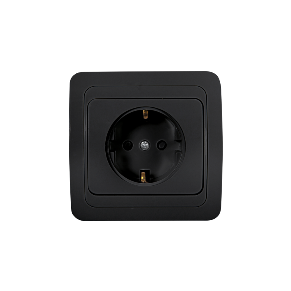 Розетка 1-м с заземл. CLASSICO 2028B черн. IN HOME 4690612061108 Розетка 1-м с заземл. CLASSICO 2028B черн. IN HOME 4690612061108