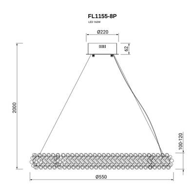 Подвесная люстра Eternity FL1155-8P, LED