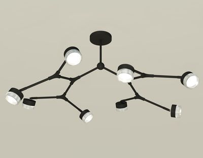 Комплект подвесного поворотного светильника с композитным хрусталем XB9060201/8 SBK/CL черный песок/прозрачный GX53 (C9060, N8480)