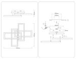 Светильник светодиодный потолочный FA1002/2+2 BK черный 65W 3000K-6400K 550*453*130 (ПДУ ИК)