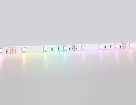 Светодиодная лента RGB GS2201 5050 30Led/ 7.2W m/ 12V IP20 RGB/ 5000*10*1.87mm/ кратность резки 100mm (4 конт.)