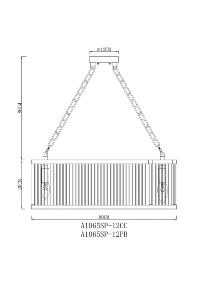 Подвесная люстра Arte Lamp ANETTA A1065SP-12PB, 12хE14