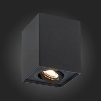 ST109.407.01 Светильник потолочный Мат. черный GU10 1*50W  L100xW100xH123 220V Без ламп
