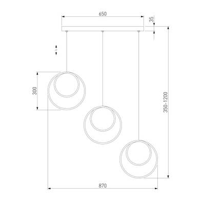 Подвесной светильник 90308/3 черный, LED