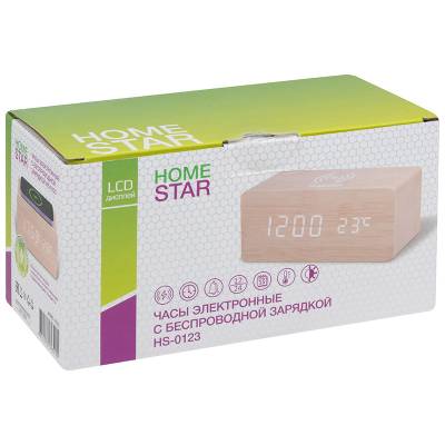 Часы электронные с беспроводной зарядкой HomeStar HS-0123