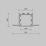 Алюминиевый профиль встраиваемый скрытого монтажа 72x36 (Серебро, 3 м), ALM-7236T-S-3M 636011