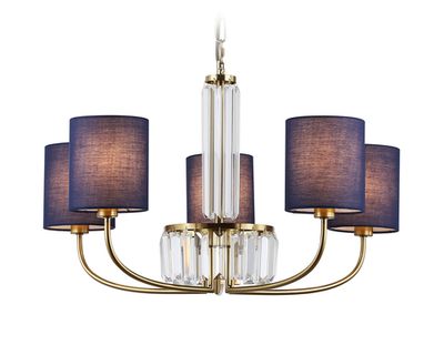 Светильник подвесной LH71271/5 BS/DB латунь/темно синий E14/5 max 40W D650*840