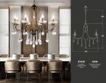 Подвесная люстра с хрусталем TR4953/8 BK/GD/CL черный/золото/прозрачный E14*8 max 40W D740*735