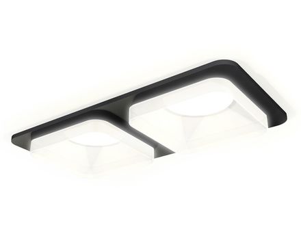 Комплект встраиваемого светильника с акрилом XC7906013 SBK/FR черный песок/белый матовый MR16 GU5.3 (C7906, N7755)