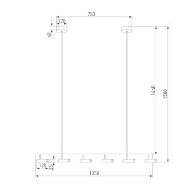Потолочный светодиодный светильник с поворотным механизмом 20252/6 LED черный, LED