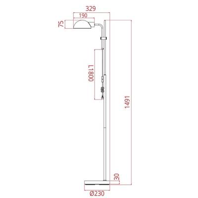 Торшер Arte Lamp ZETTA A7055PN-1BK, 1хE27