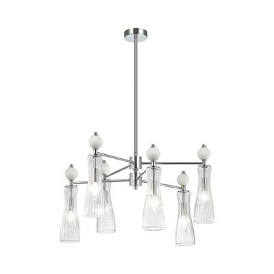 8268/6 NEOCLASSI хром/белый/прозрачный, металл/керамика/стекло Люстра Е14 6*40W 220V EMILY