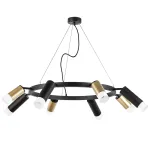 LR0184048741 Люстра RULLO 8х50W GU10 ЧЕРНЫЙ/ЗОЛОТО (571018+214440-4+214487-4+202431-8)