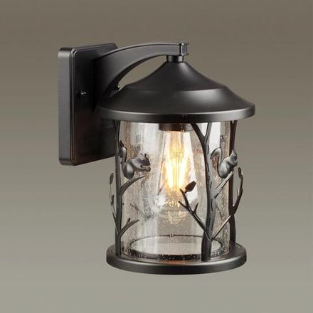4963/1W NATURE ODL22 735 черный/стекло Ландшафтный настен.светильник E27 1*60W IP44 CUITA