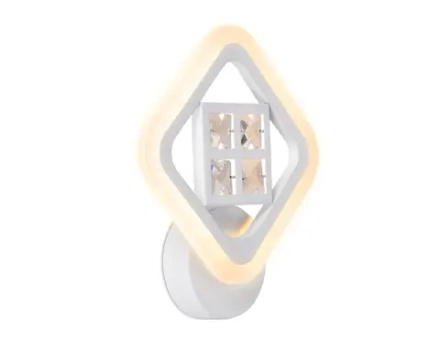 Настенный светодиодный светильник с хрусталем FA284 WH белый 15W 260*230*60