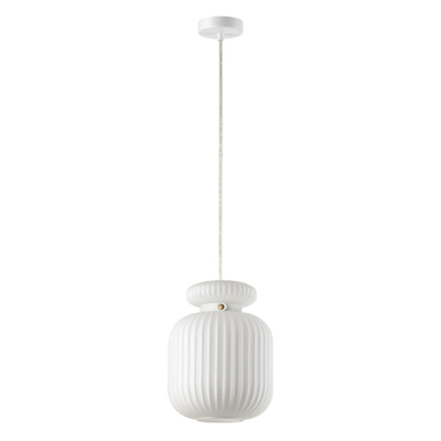 5042/1C PENDANT ODL24 373 белый/белый/металл/стекло/эко.кожа Подвес E27 1*60W JUGI