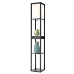8092/1F COMFI LN26 460 черный/белый, дерево/текстиль Торшер Е27 1*60W 220V PRACTIC
