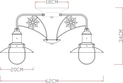 Потолочная люстра Arte Lamp SAILOR A4524PL-3AB, 3хE27