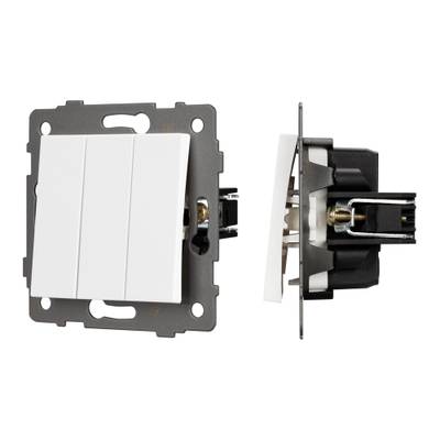 Механизм выключателя трехклавишный непроходной SWT-MK03-PL-WH-V (250V, 10A) (Arlight, -)